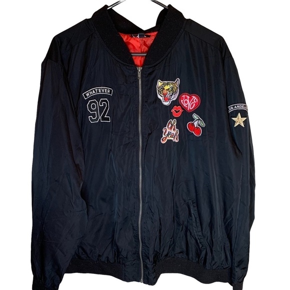 Torrid Bomber Jacket with Patches - Picture 1 of 7